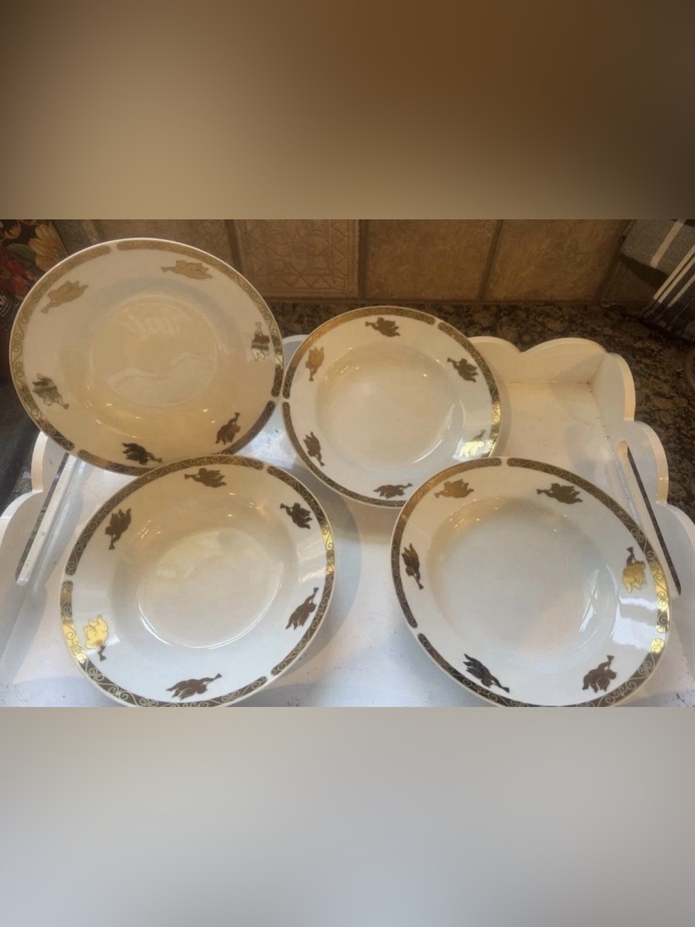 New!!!! Montgomery Ward Cherubs Angel Pattern Soup Salad Bowl -4 Beautiful. Box